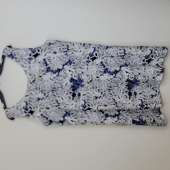 Sunny Oceans Blue & White Sleeveless Shift Above Knee Dress L - Picture 9 of 11